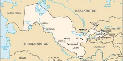 Քարտեզ քաղաքների Ուզբեկստանի