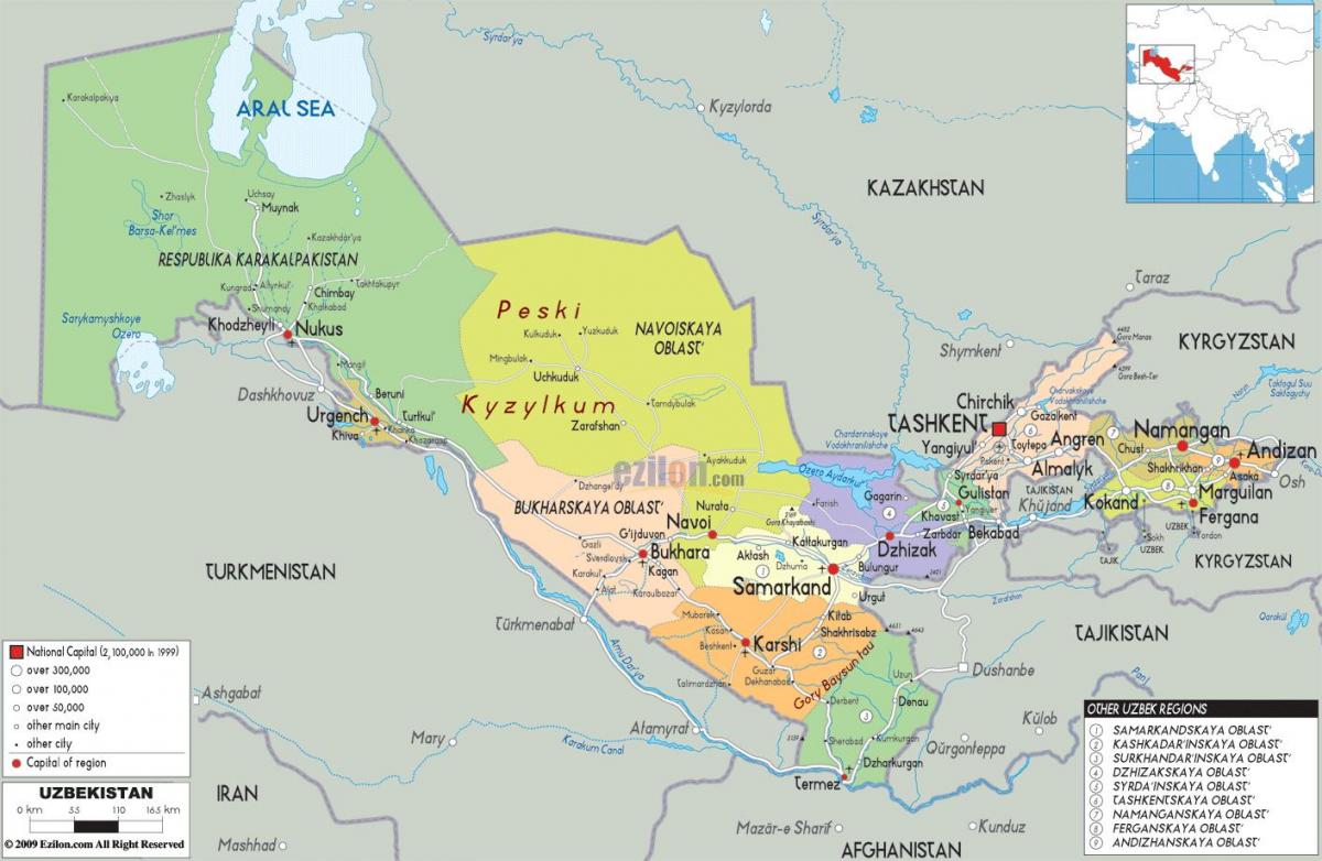 Ուզբեկստանի քարտ