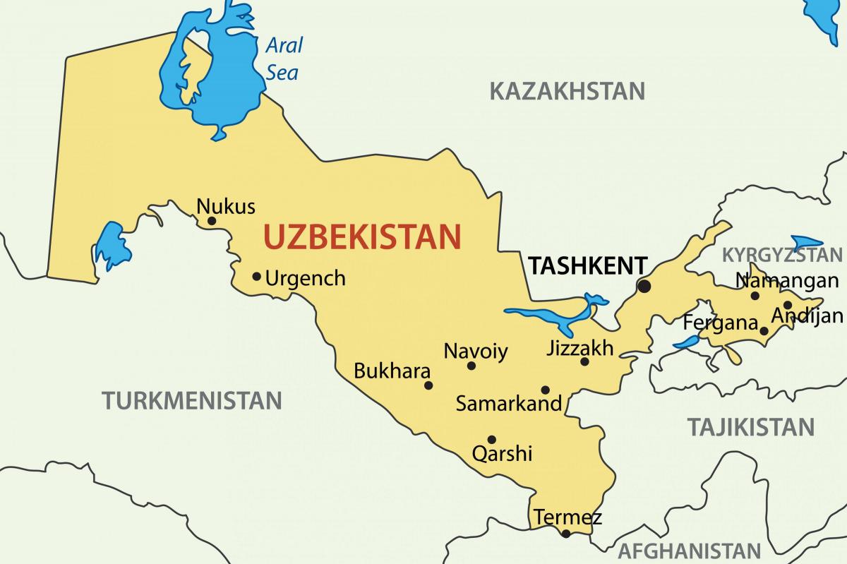 Ուզբեկստանի մայրաքաղաք քարտեզի վրա
