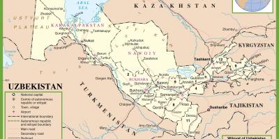 Քարտեզը Ուզբեկստանի քաղաքական 